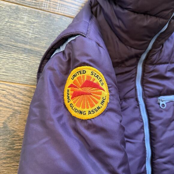Vintage Levi’s USHGA Hang Gliding Jacket USA Made 70s 80s Plum Blue Puffer 12 - Picture 6 of 13